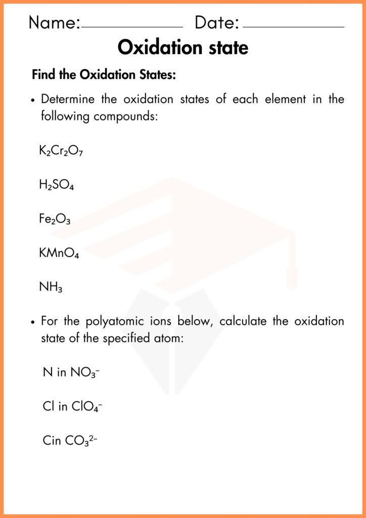 Image showing Oxidation state worksheets