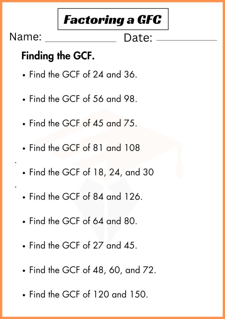 Image showing Factoring a gcf worksheets