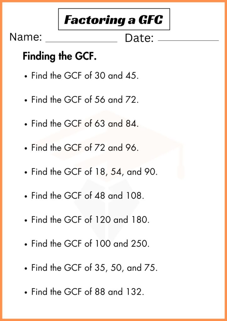 Image showing Factoring a gcf worksheets