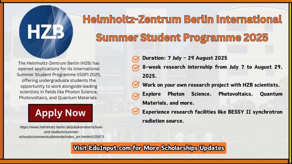 Helmholtz-Zentrum Berlin International Summer Student Programme 2025 featured image