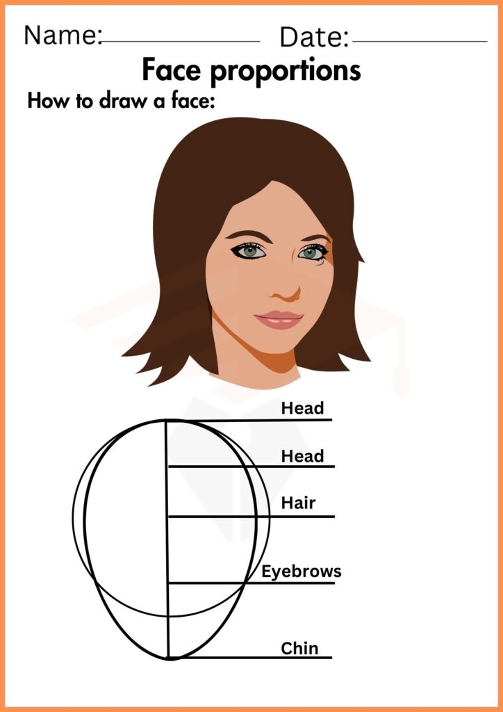 Image showing Face proportions worksheets