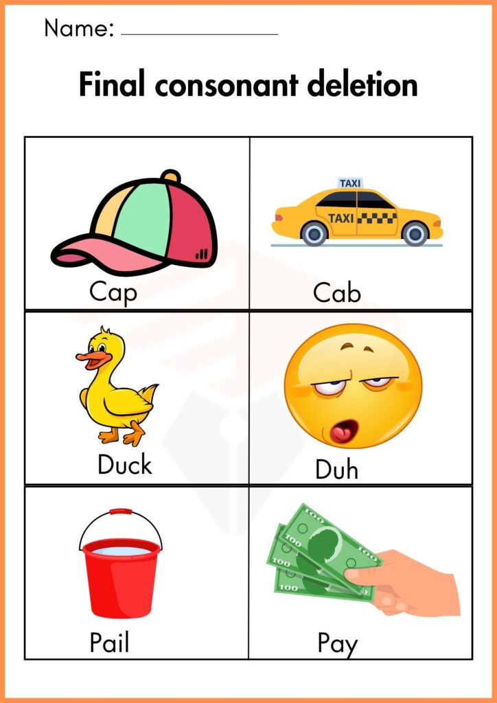 Image showing Final consonant deletion worksheets