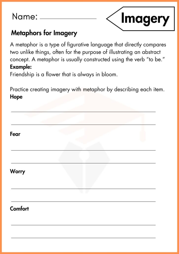 Image showing Imagery worksheet