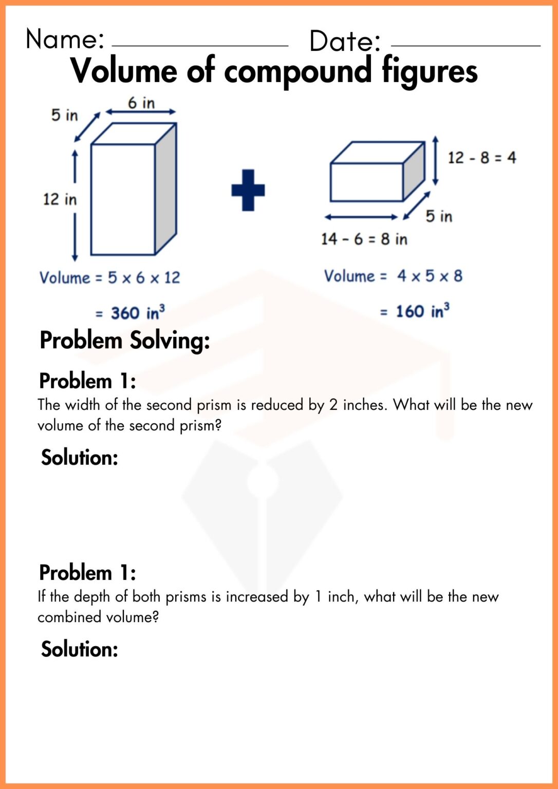Compound Volume Worksheet.pdf Volume of compound figures worksheet
