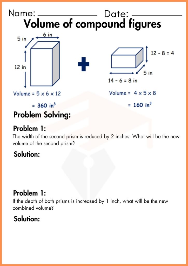 Image showing Volume of compound figures worksheet