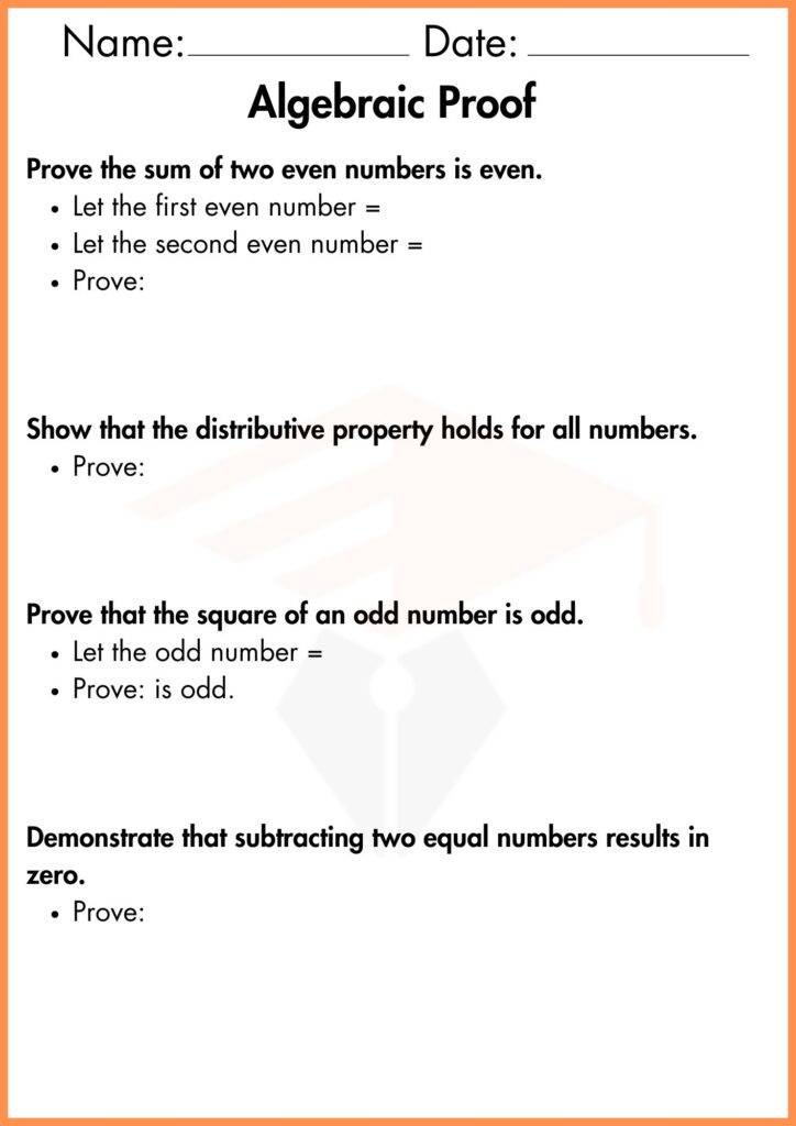 image showing Prove the algebraic proof worksheet 1