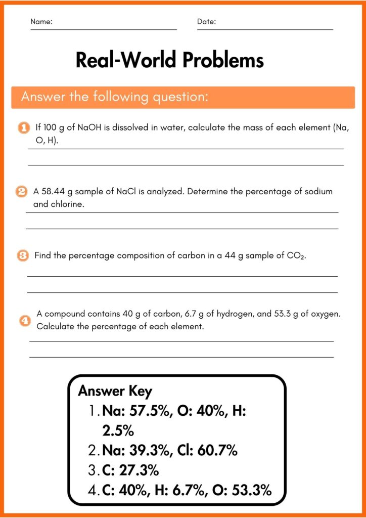 Image showing Percentage Composition Worksheets