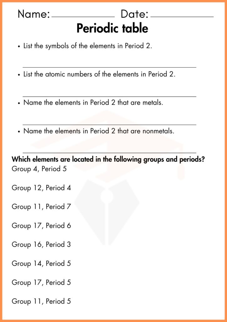 Image showing Periodic table worksheets