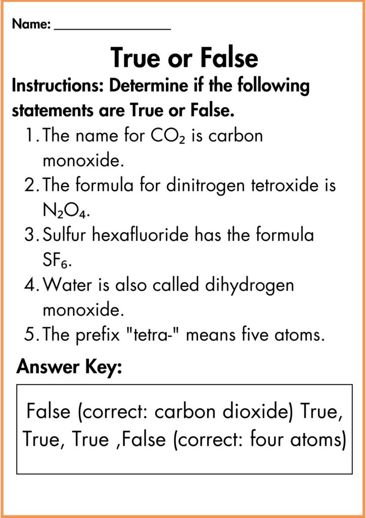 Image showing Naming molecular compounds worksheets answers