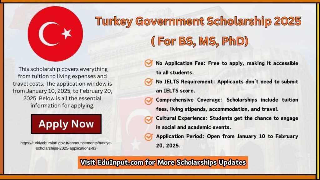 Turkey Government Scholarship 2025 ( For BS, MS, PhD) featured image