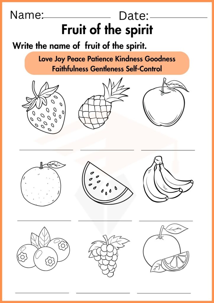 Image showing Fruit of the Spirit worksheets 