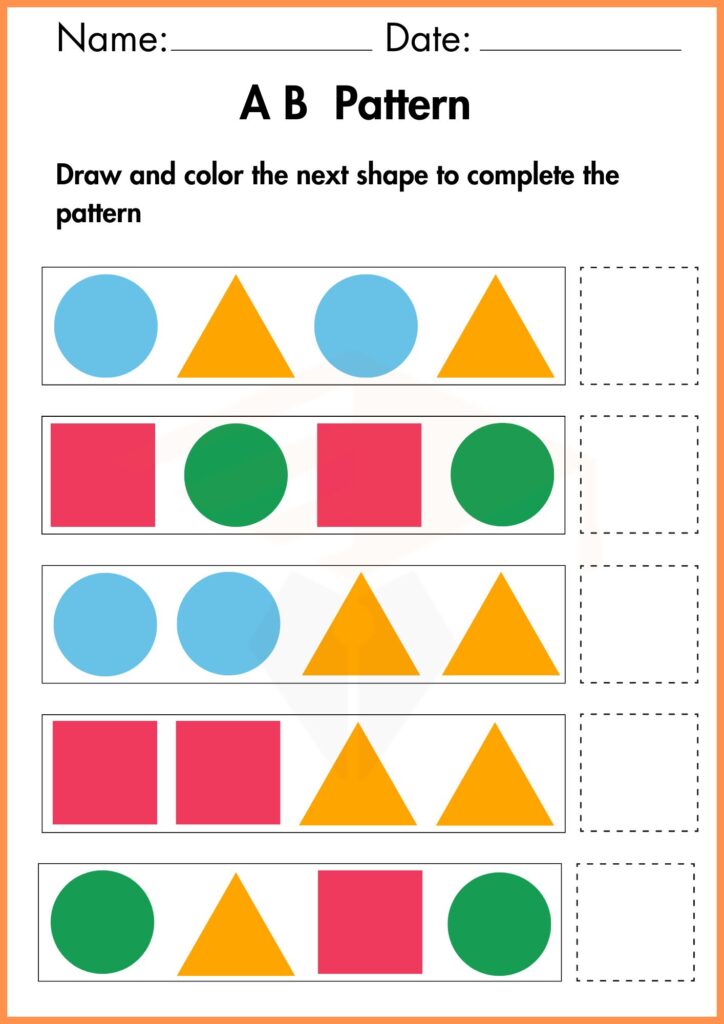 Image showing a b pattern worksheets 4