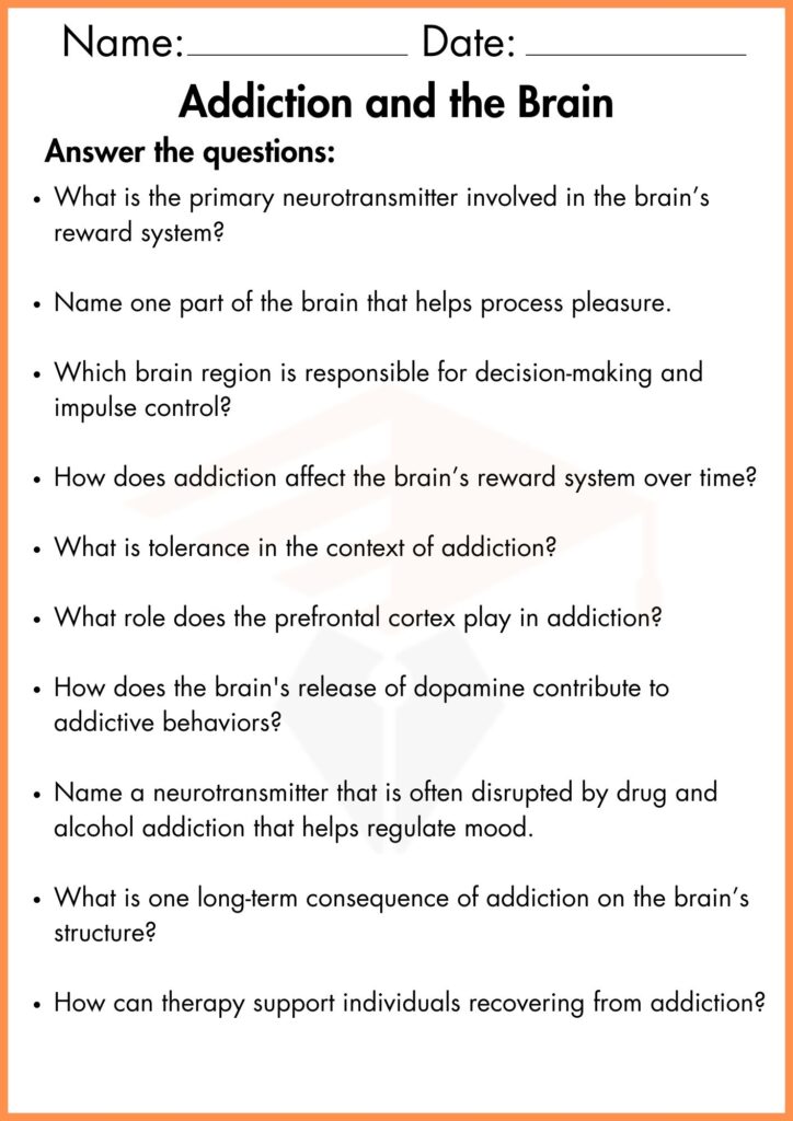 image showing answer the questions addiction and the brain worksheet  3