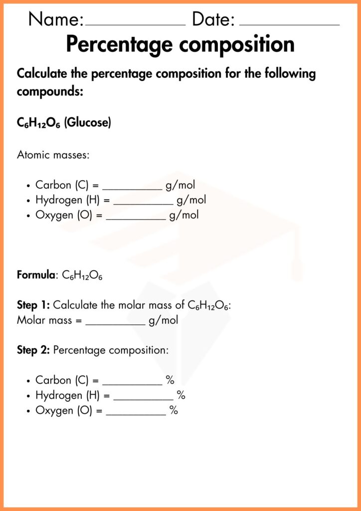 image showing 
calculate the following percentage composition worksheet 3