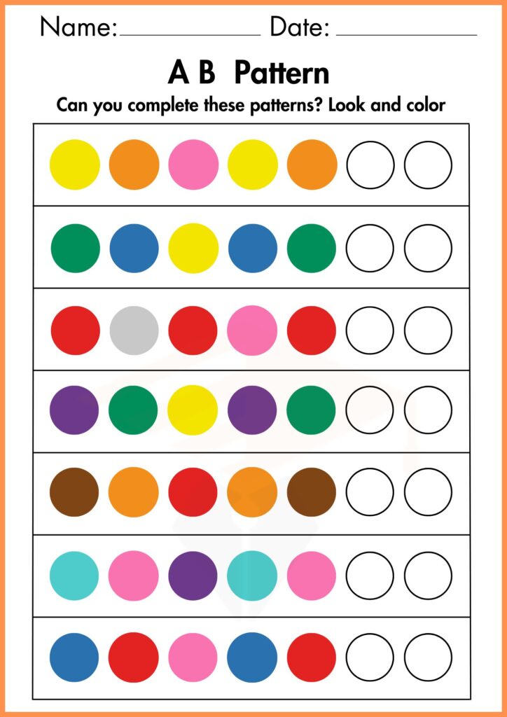 Image showing complete a b pattern worksheets 2