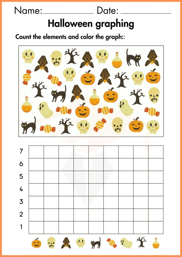 Image showing Halloween graphing worksheets