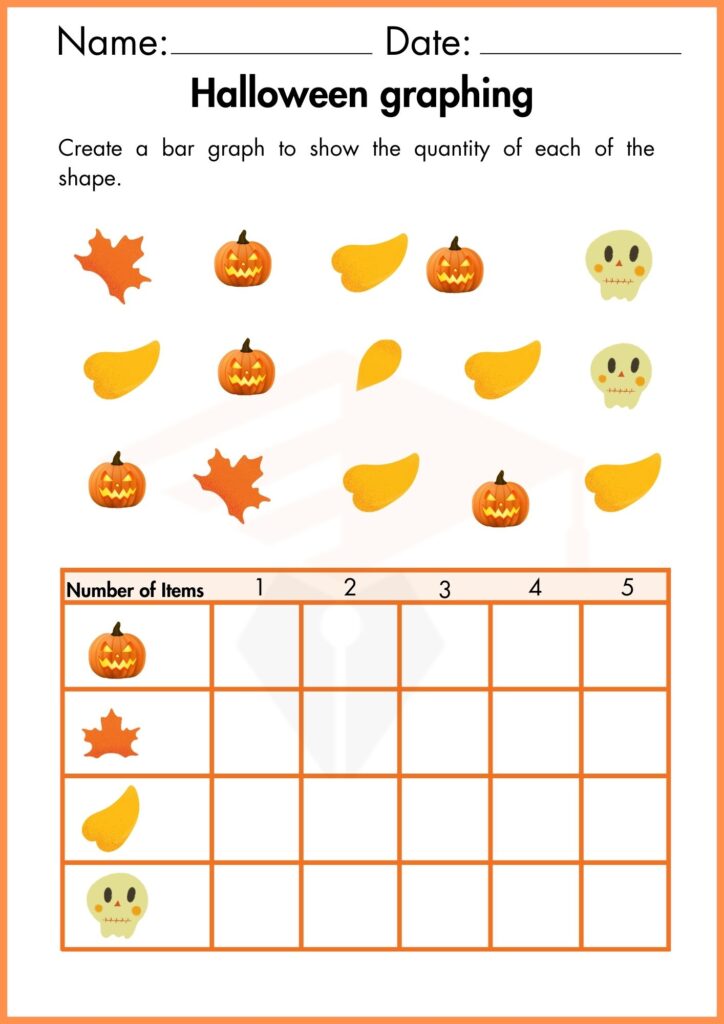 Image showing Halloween graphing worksheets