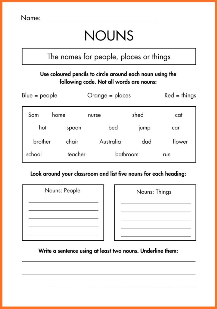 Image showing Noun worksheets