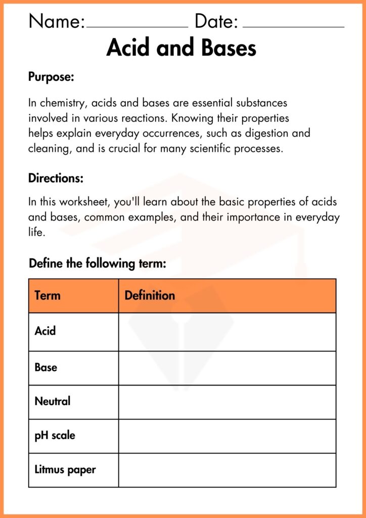 image showing define the following terms acid bases worksheet 1
