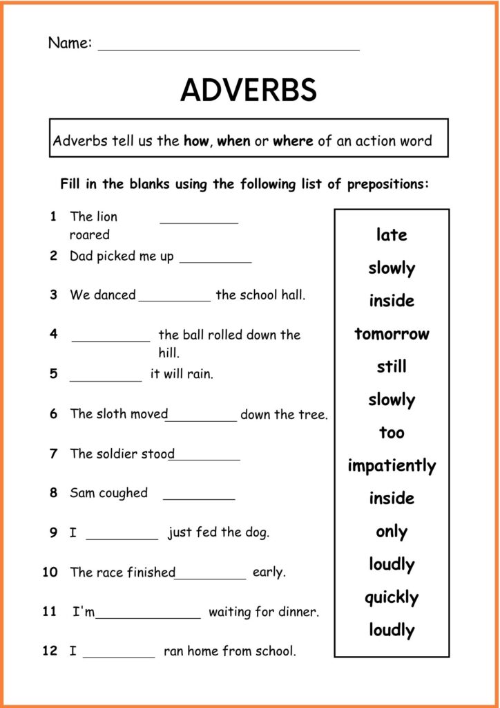 Image showing Adverb worksheets