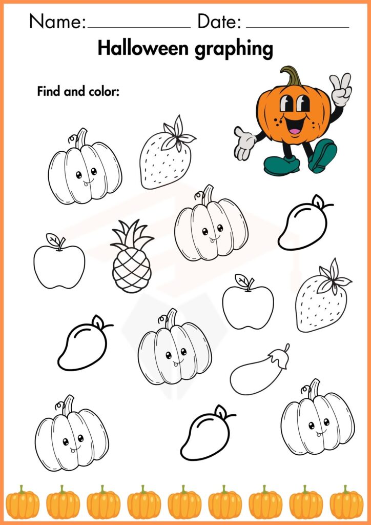 Image showing Halloween graphing worksheets