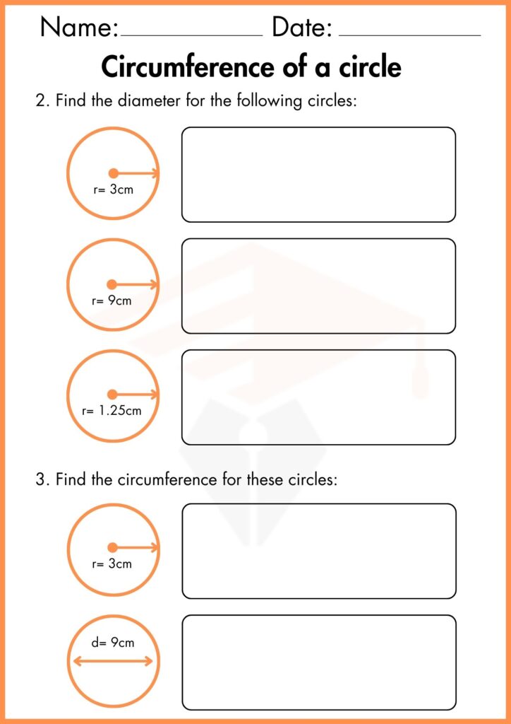 image showing find diameter circumference of a circle worksheet 3
