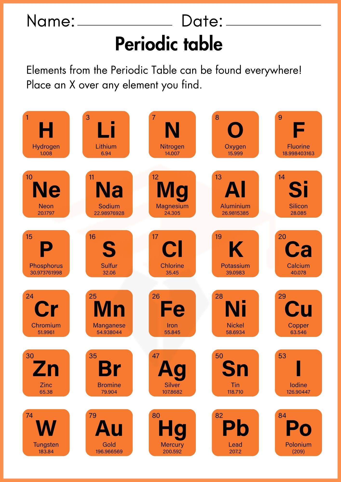 Periodic Table Worksheets Periodic table worksheets