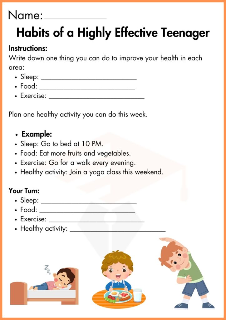 Image showing habits of a highly effective teenager worksheets 4