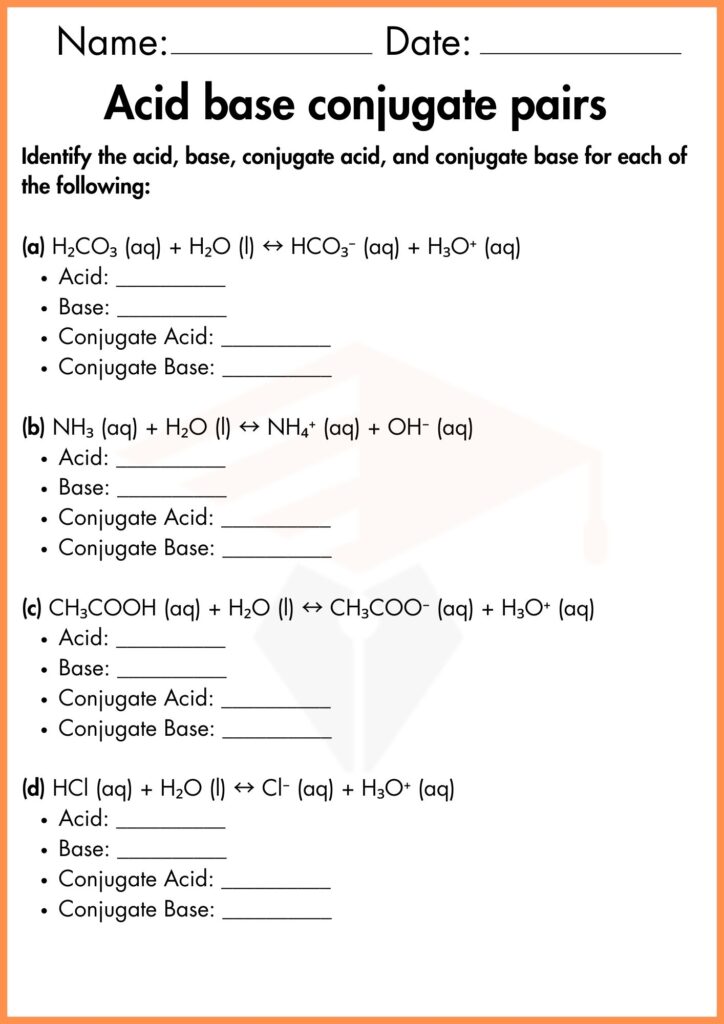 image showing identify the followings acid base conjugate pairs worksheet 3