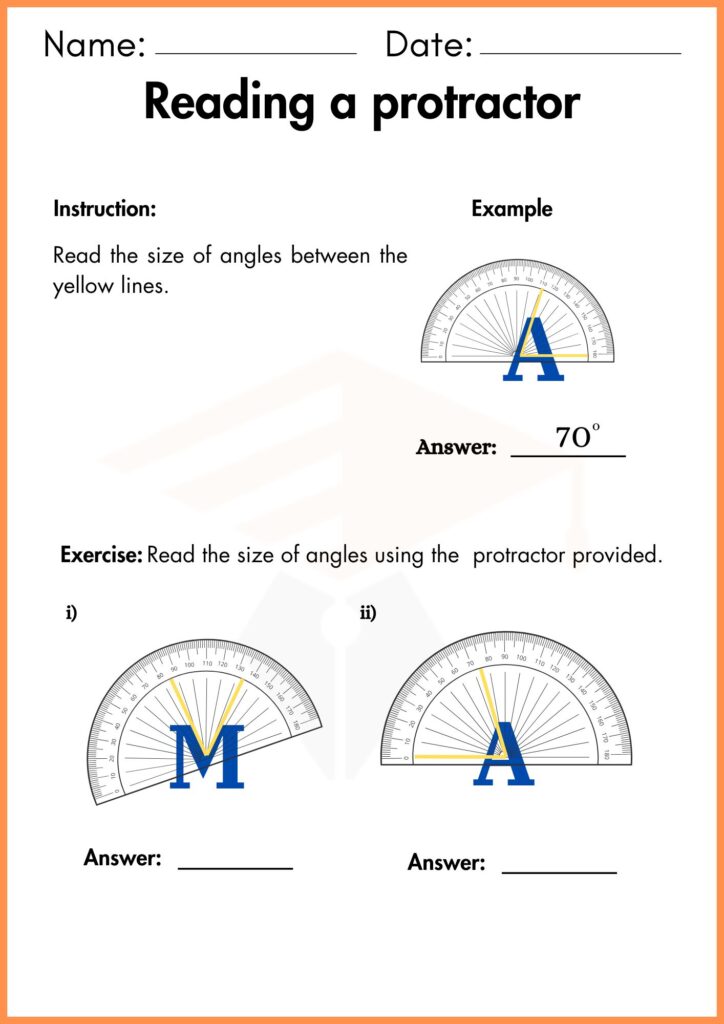 Image showing Reading a Protractor worksheets