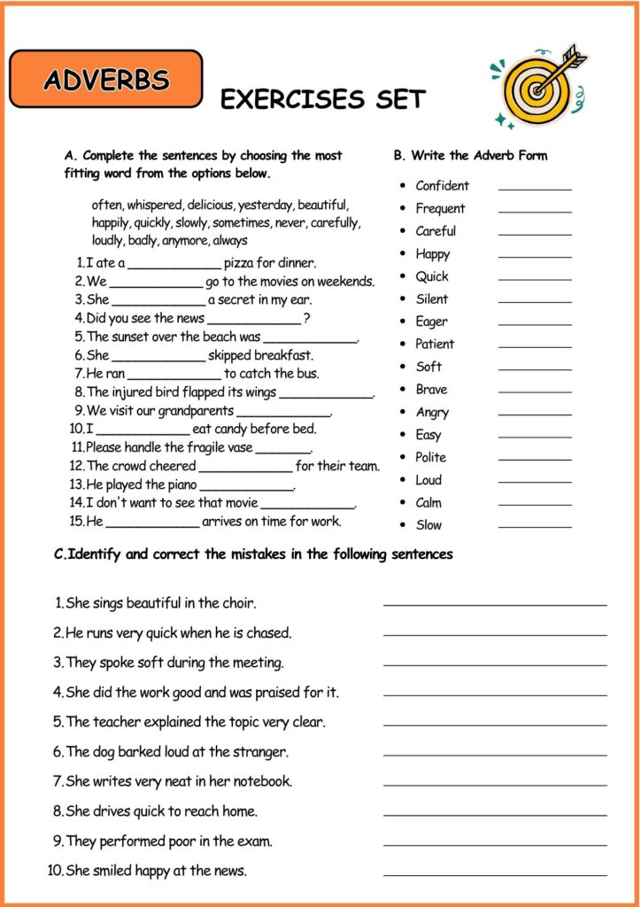 Image showing Adverb worksheets