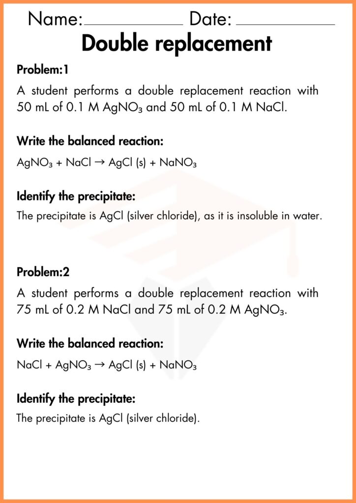 image showing solve problem double replacement worksheet 3