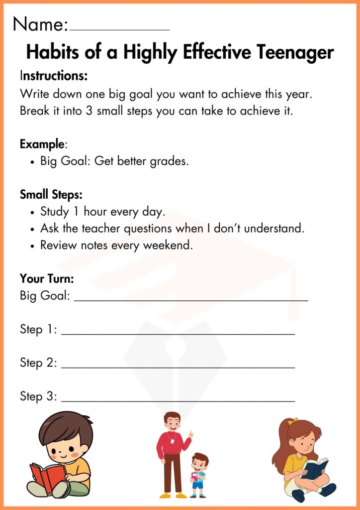 image showing writing habits of a highly effective teenager worksheets 1