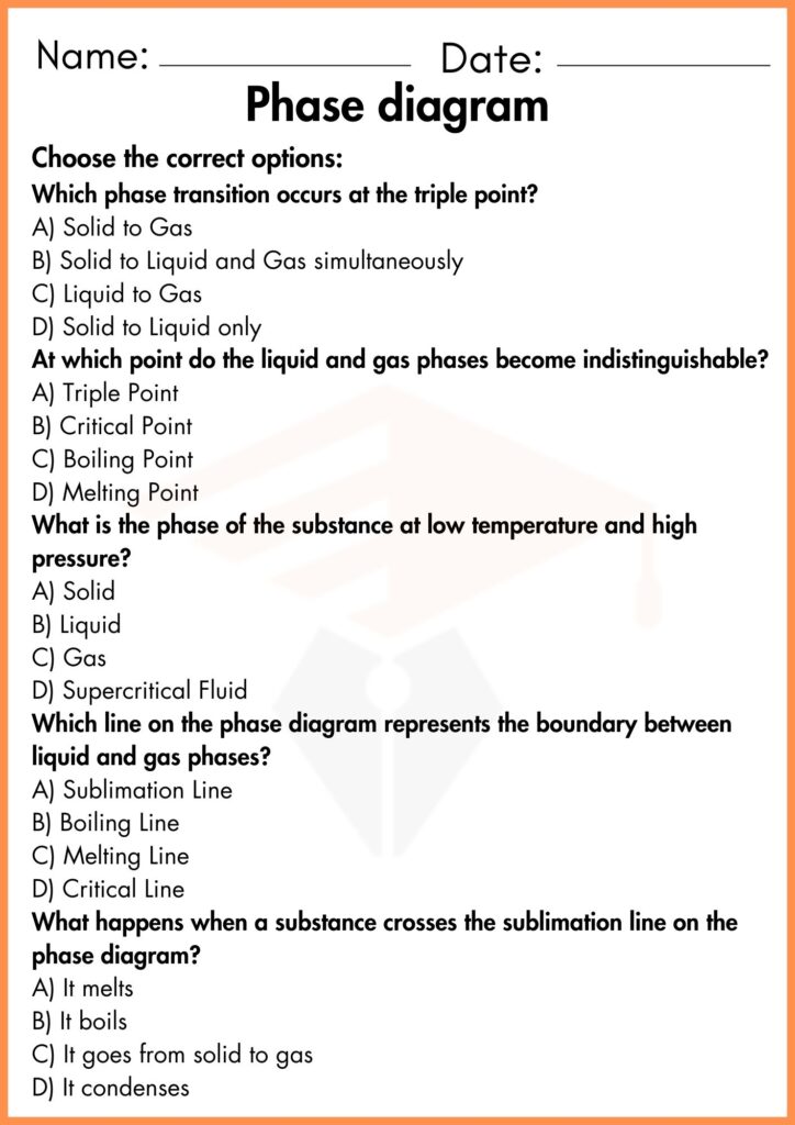 image showing Choose the correct options_ phase diagram worksheet  3
