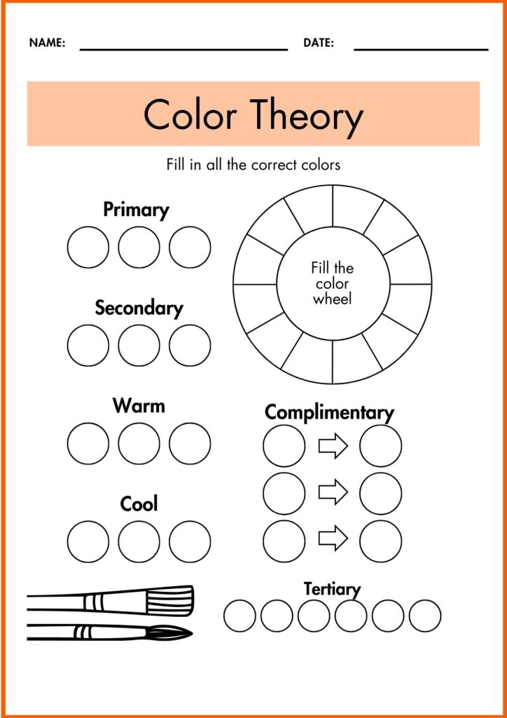 Image showing Color theory worksheets