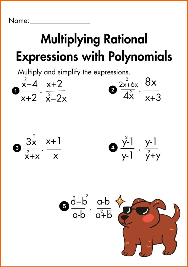 Image showing Multiplying rational Expressions worksheets