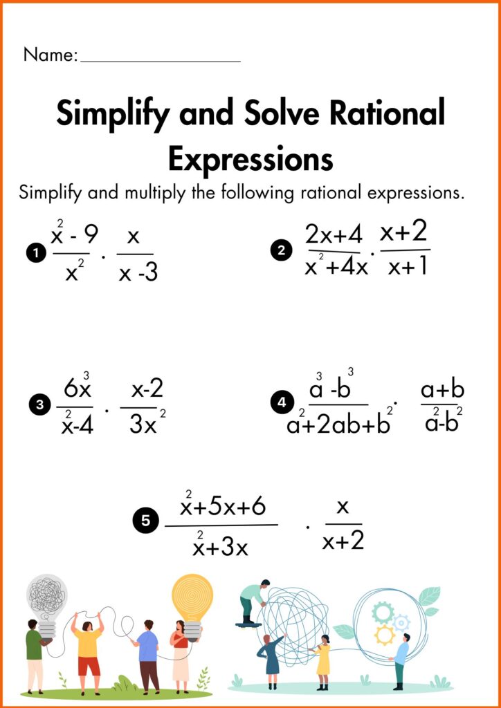 Image showing Multiplying rational Expressions worksheets