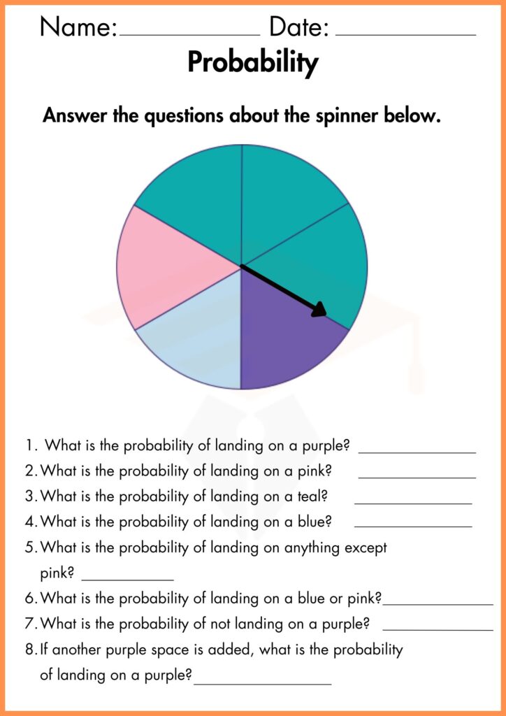 image showing answer the questions Probability worksheet 2
