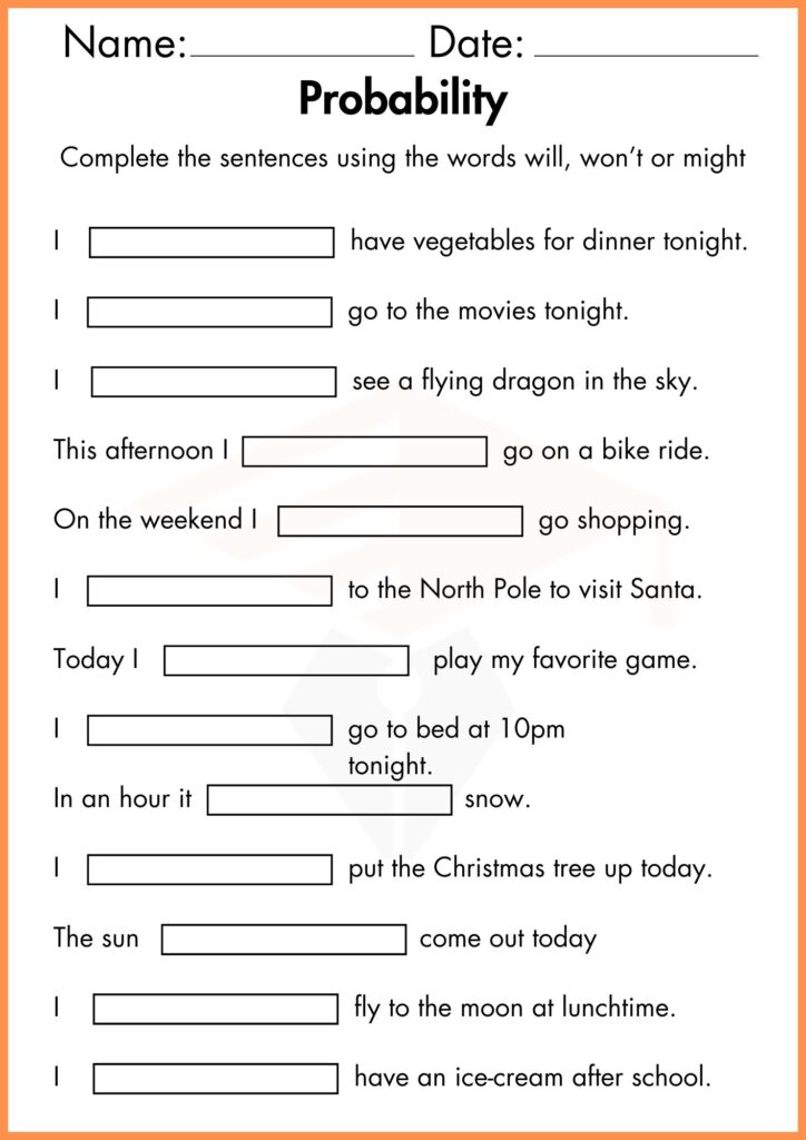 This image showing 
complete the following Probability worksheet 3