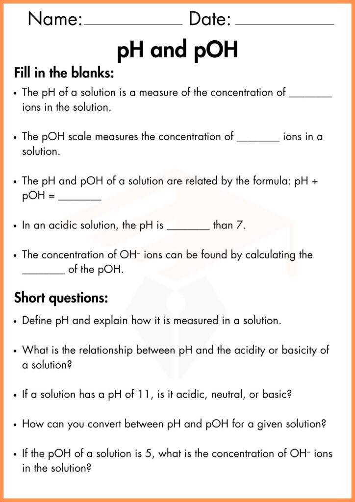 image showing fill in the blanks  ph and poh worksheet  2