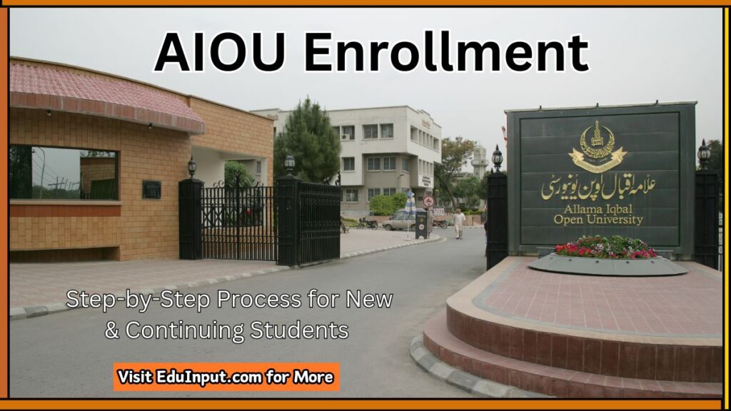 featured image of AIOU Enrollment Step by Step Process for New Continuing Students