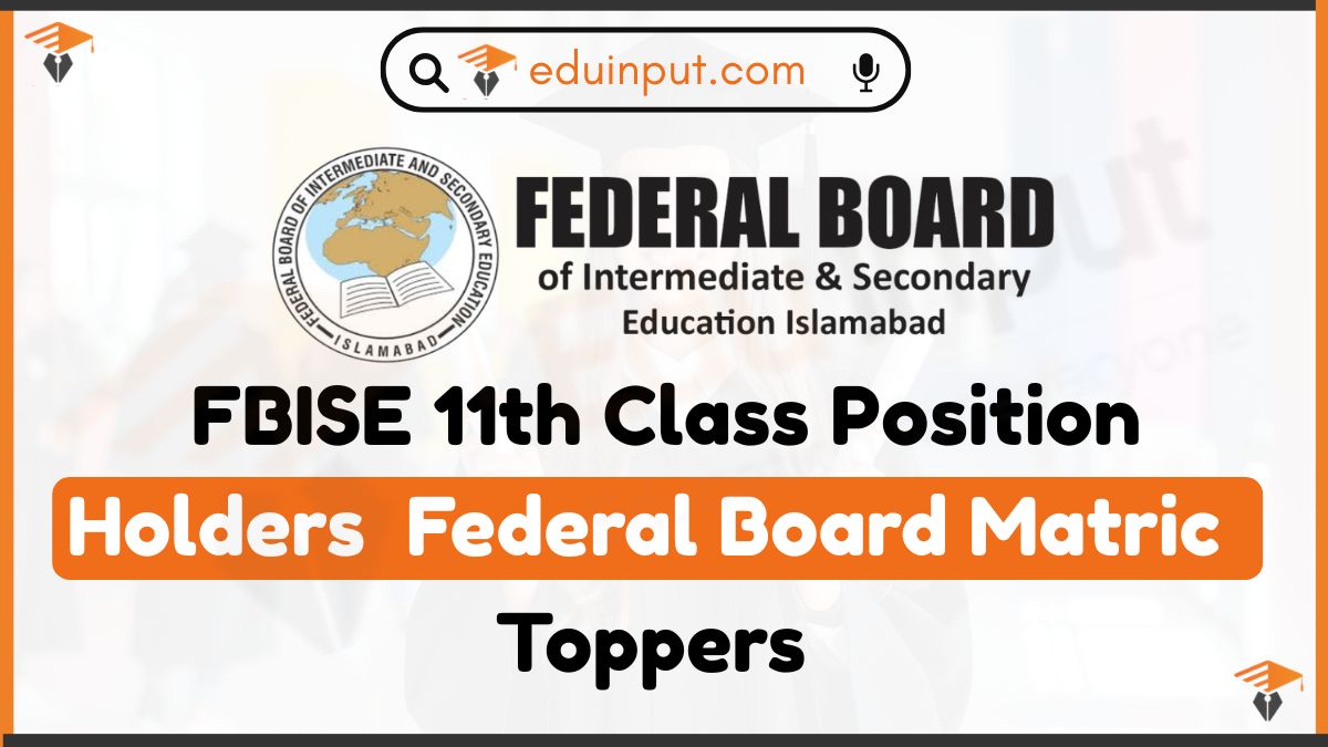FBISE 11th Class Position Holders 2026