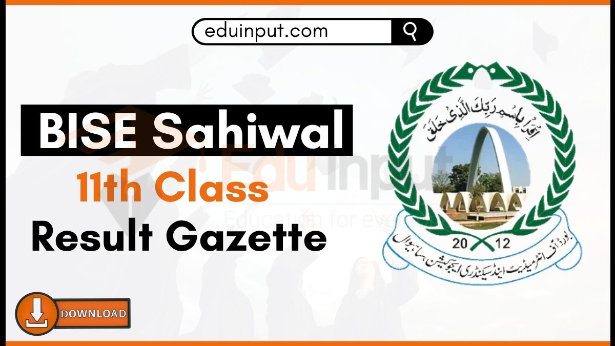 BISE Sahiwal 11th Class Result Gazette 2025