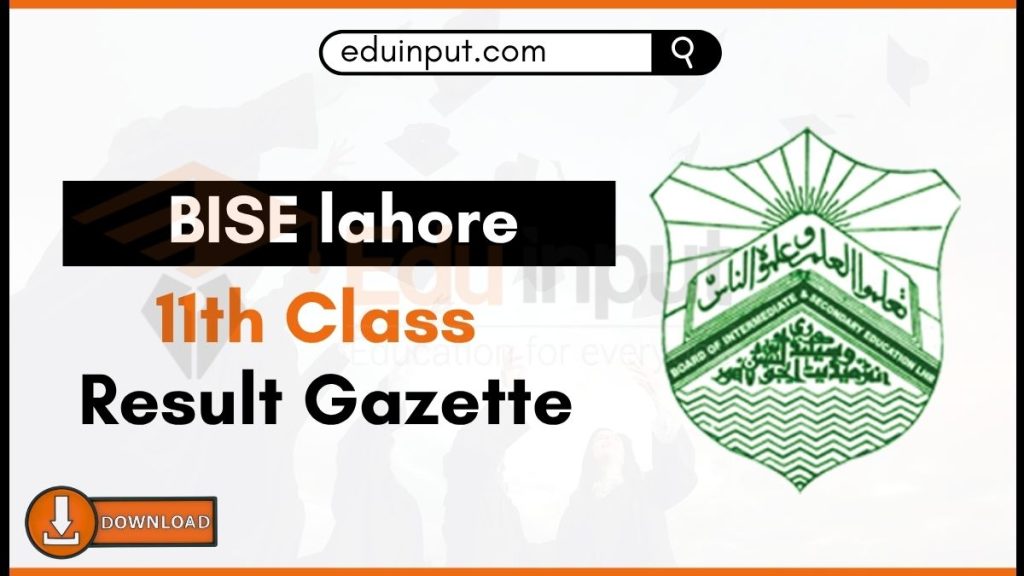 image showing BISE Lahore 11th Class Result Gazette 2025