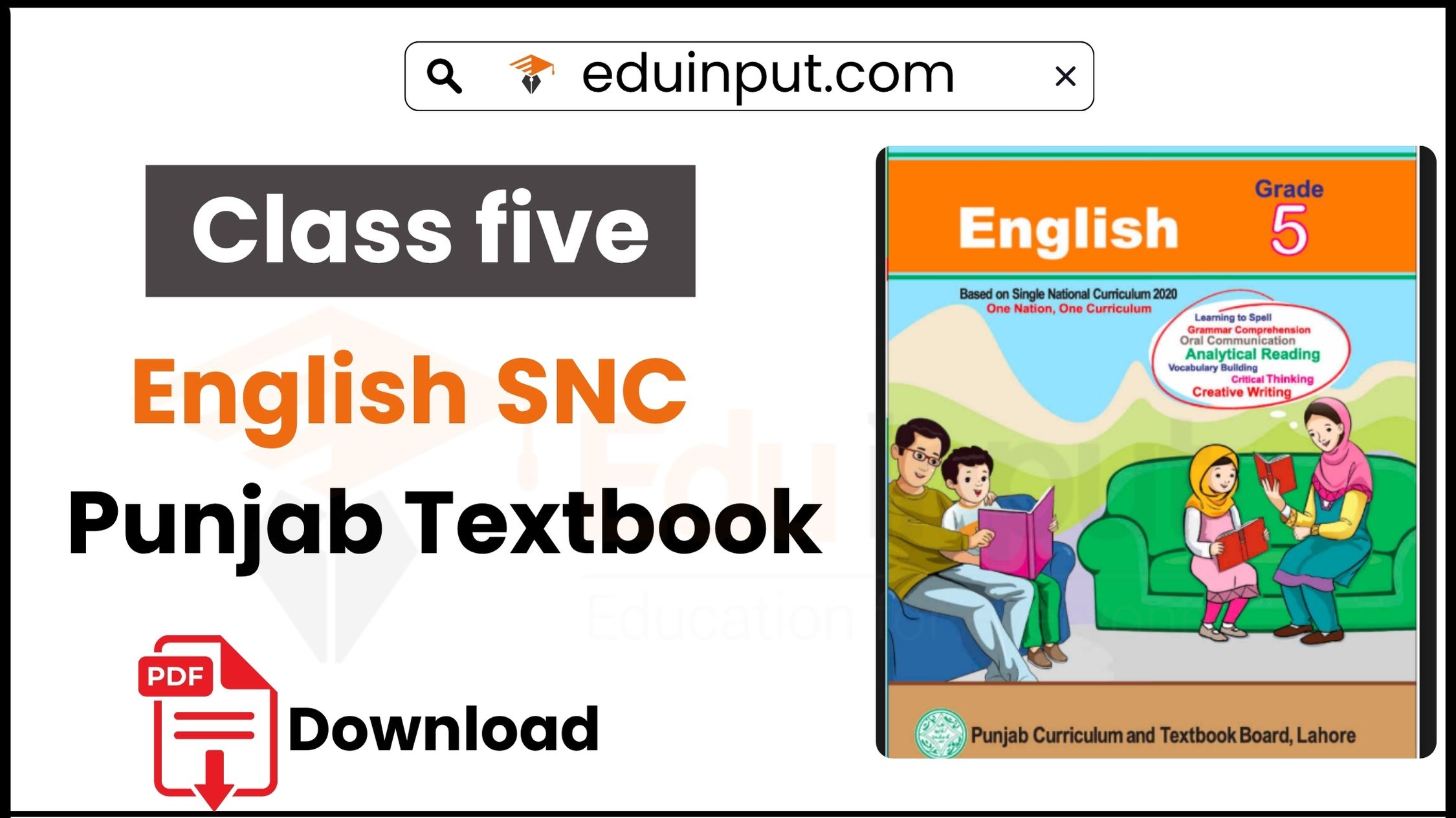 Class 5 English PCTB Punjab Textbook