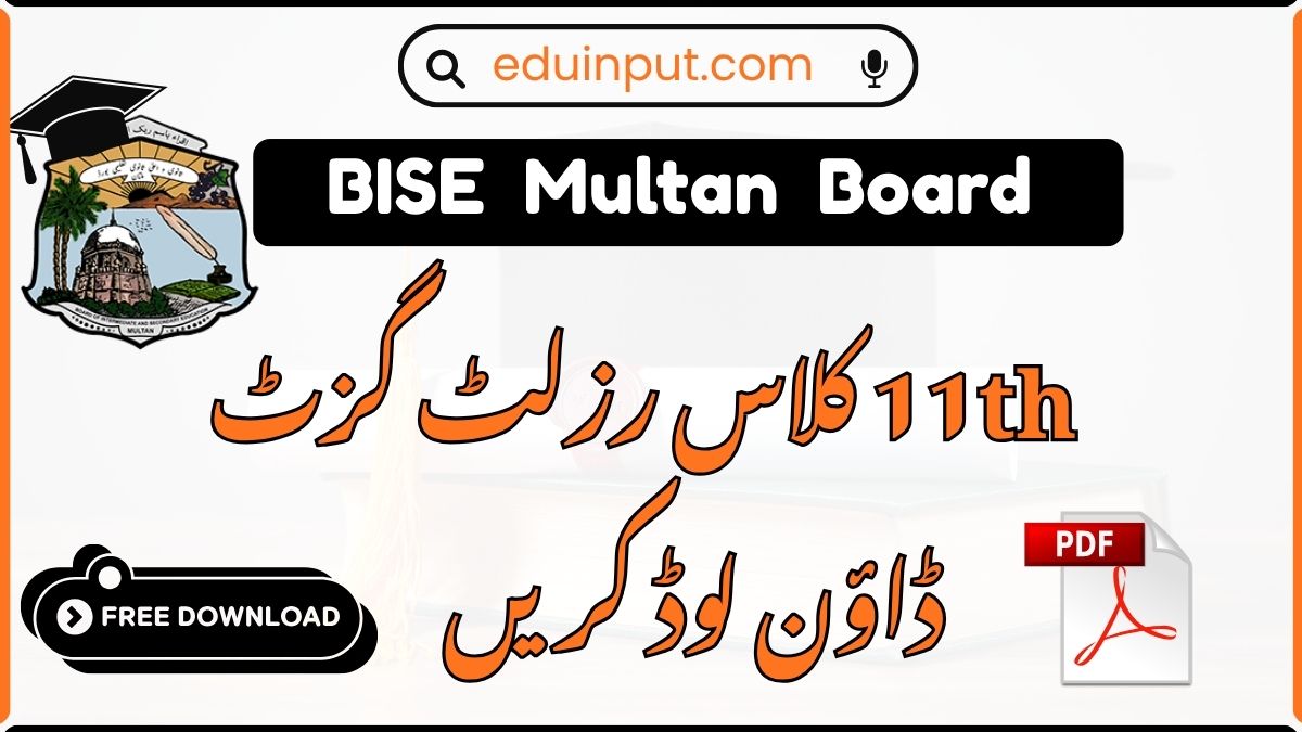 BISE Multan 11th Class Result Gazette 2026