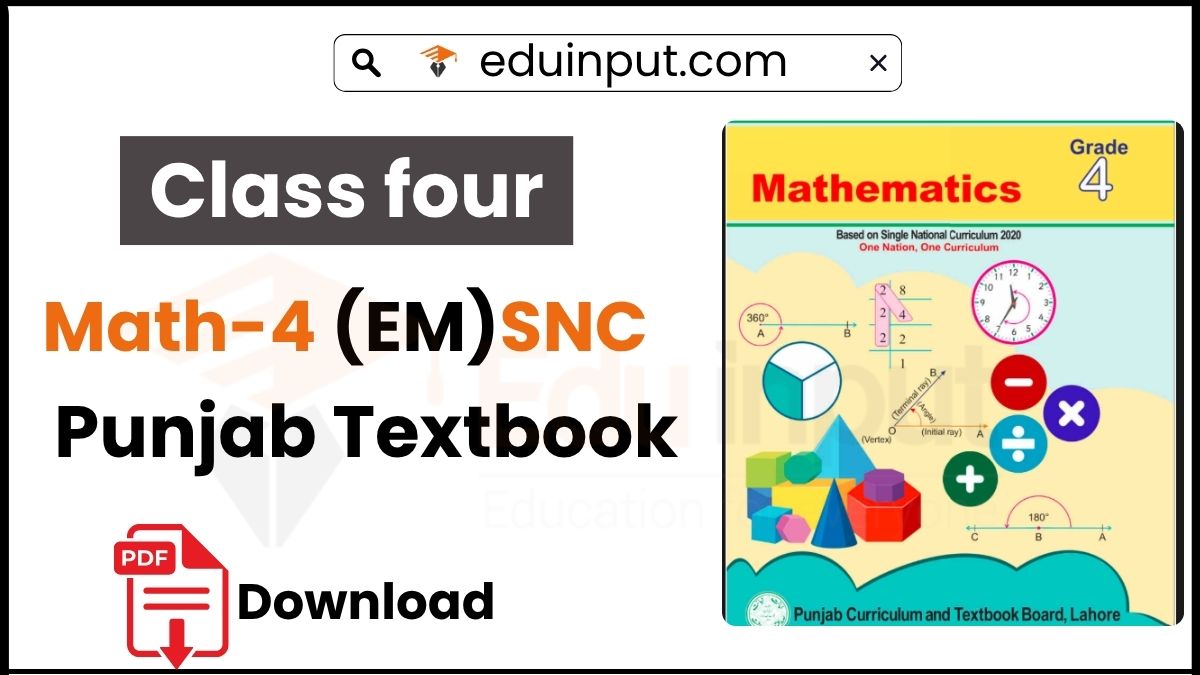 Class 4 Mathematics Punjab Textbook (English Medium) SNC