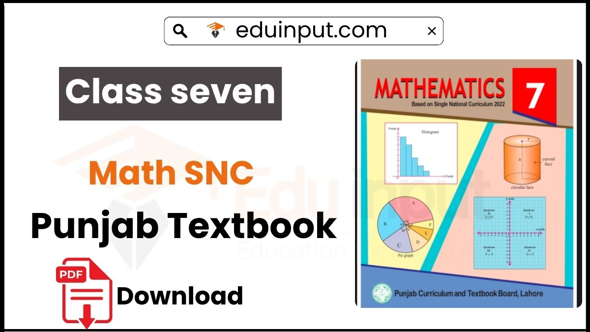 7th Class Mathematics Book SNC PCTB Textbook