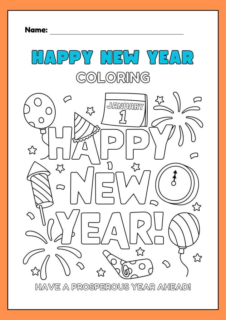 Image showing New YEAR worksheets Coloring Actcity