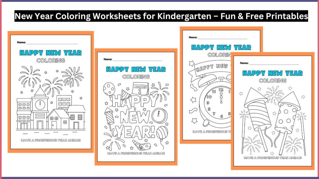 Image showing New Year Coloring Worksheets for Kindergarten – Fun & Free Printables